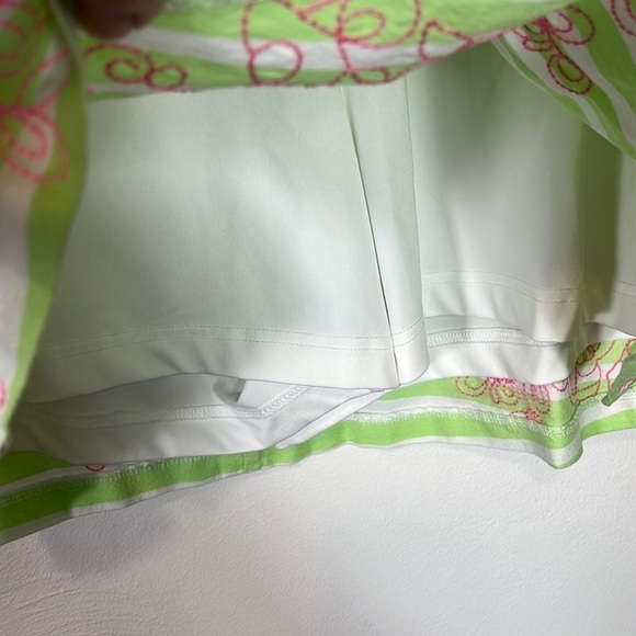 Lady Hagen Golf Skort Women's 10 Green Striped + Pink Embroidery Skirt + Shorts - Picture 16 of 16